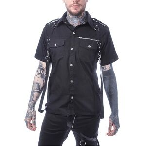 VIXXSIN men’s Orson button front grunge punk top 💜